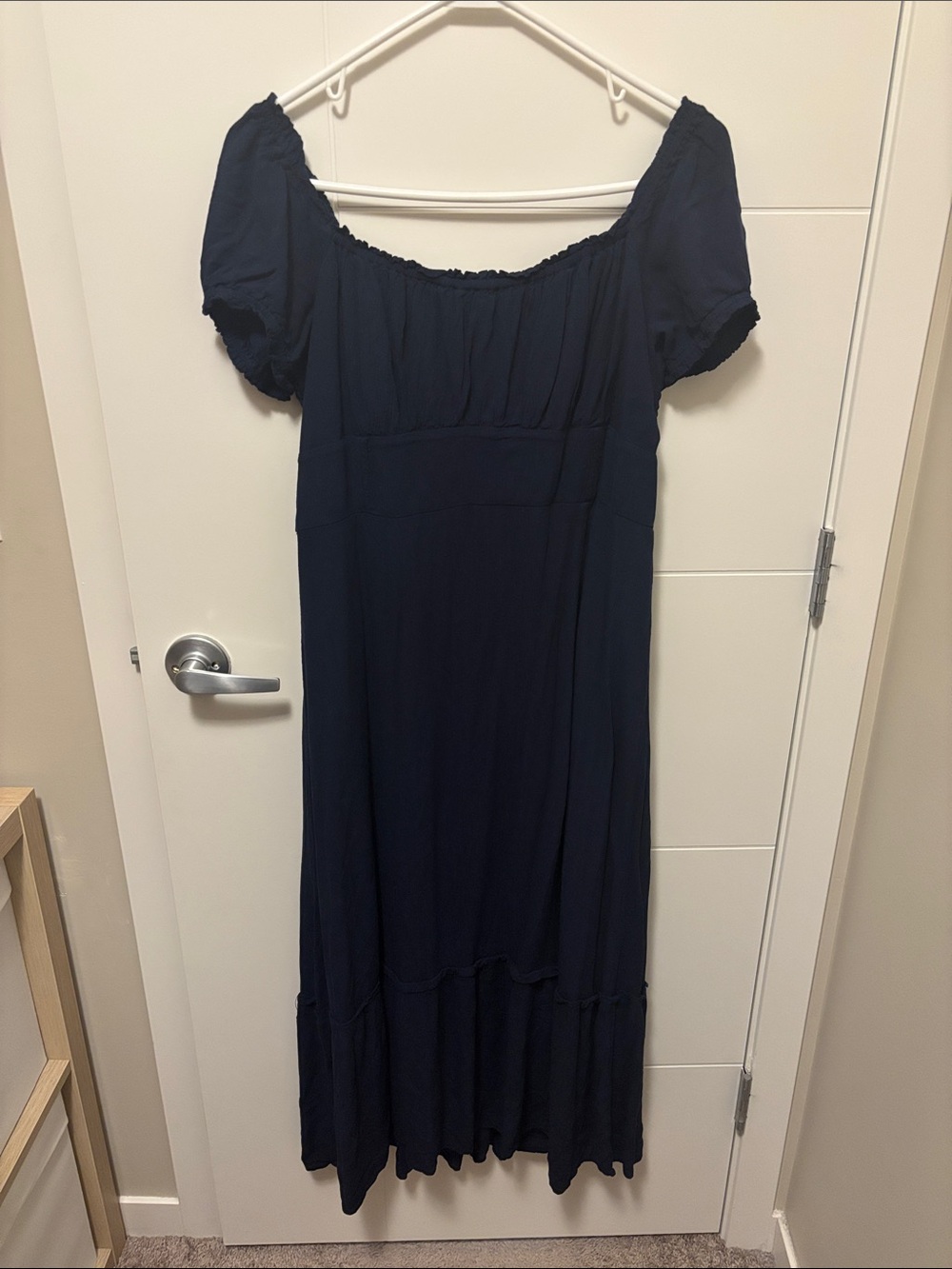 Hollister Navy Off-Shoulder Maxi Dress